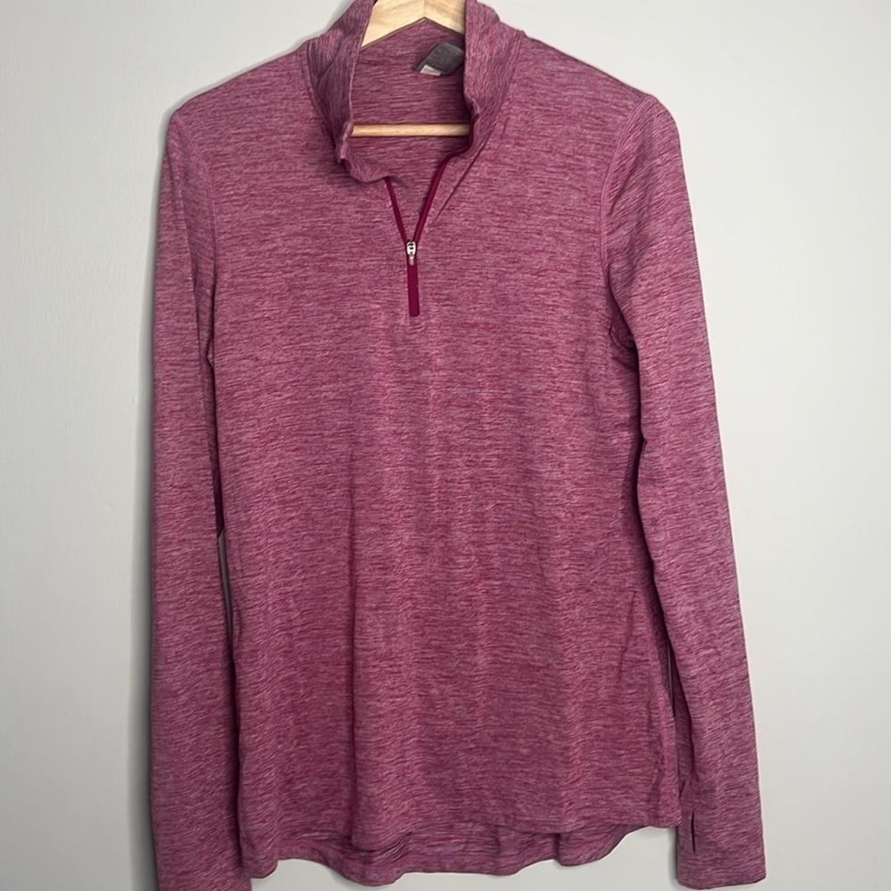 Women’s Medium Champion Red Pink Quarter Zip Dri Fit